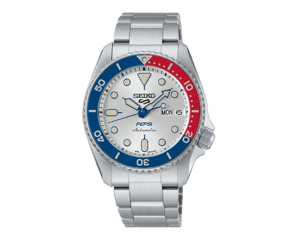 Seiko 5 Sports PEPSI Limited Editions Mens Watch Silver - SRPL99K1