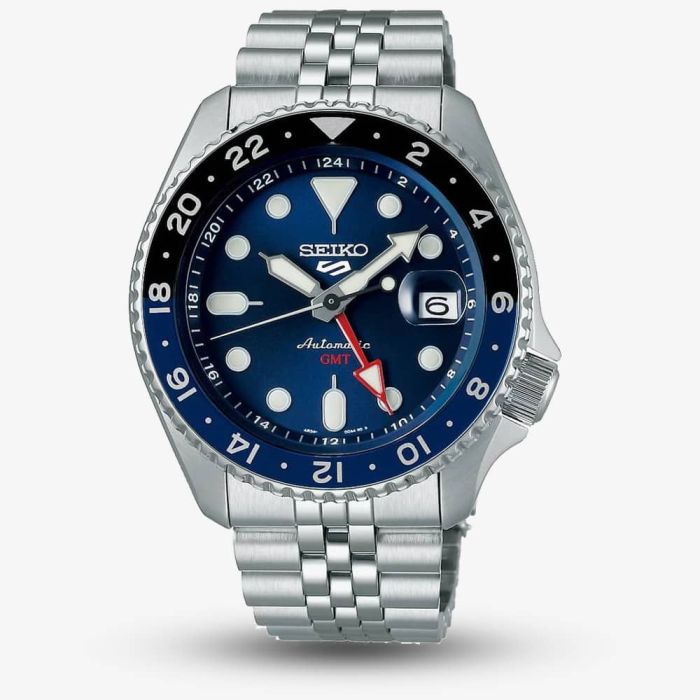 Seiko 5 Sports Blueberry GMT 42.5mm Blue Dial Steel Bracelet Watch - SSK003K1 Main image